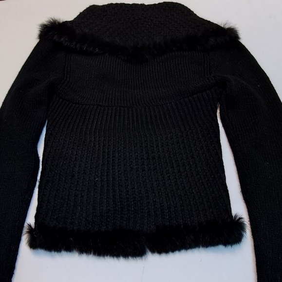 CARDIGAN w/RABBIT FUR TRIM | Love Token - Picture 2 of 4